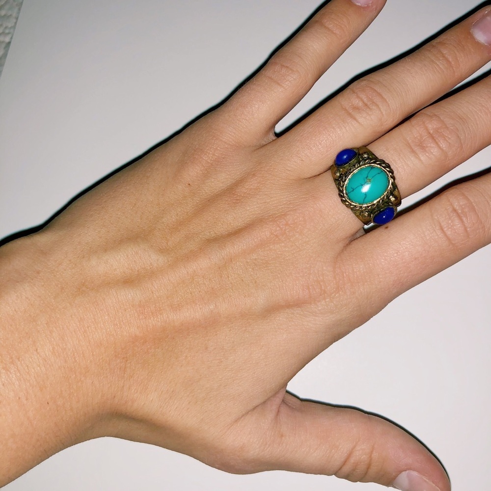 Gold and turquoise stone